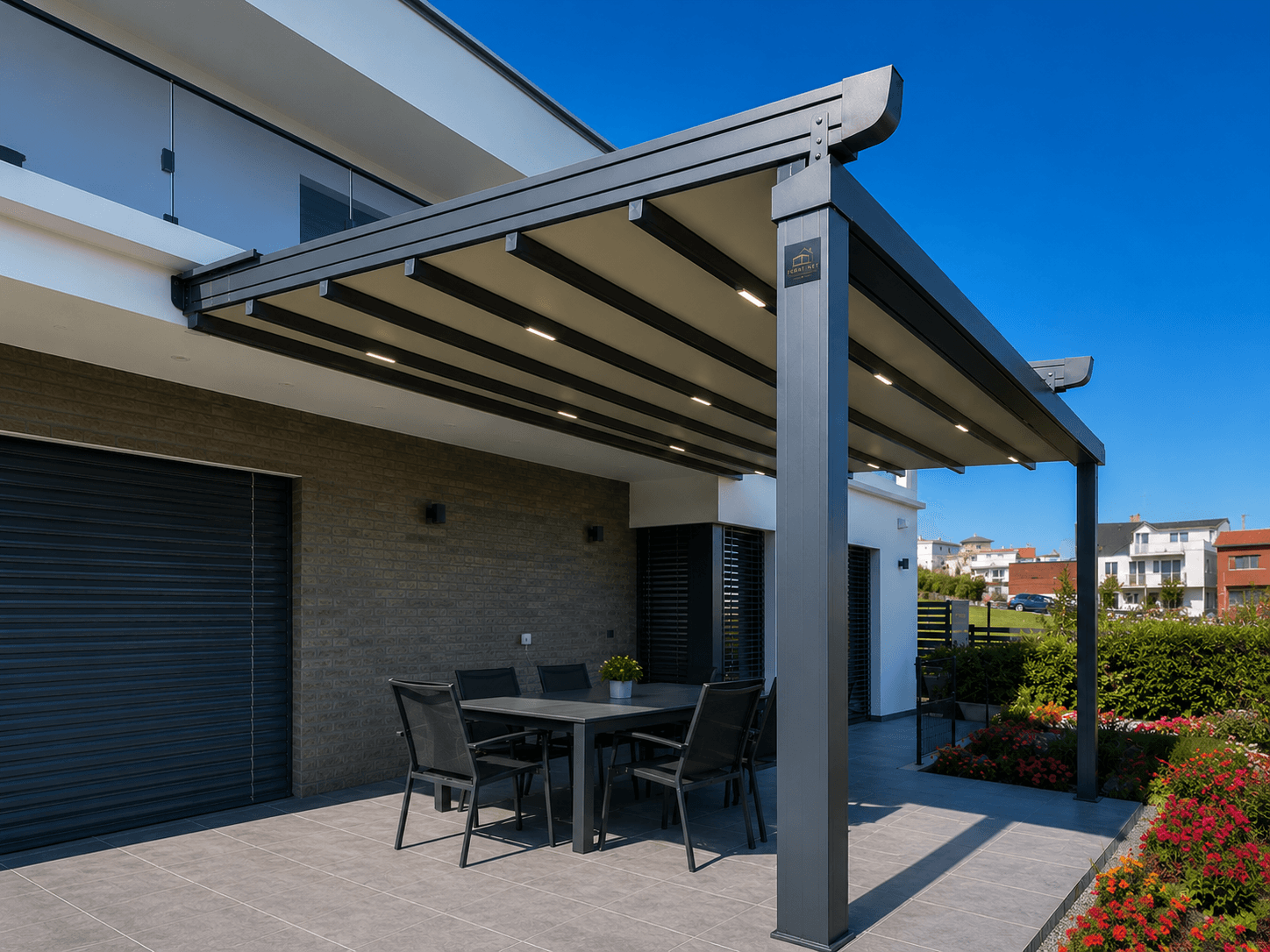 Pergola bioclimatique installée